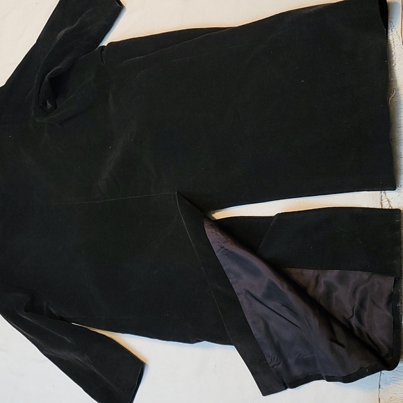 VTG coat Weathervane trenchcoat black curduroy long black two button closure - Picture 7 of 7